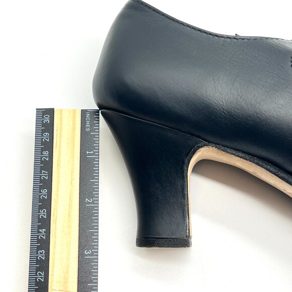 7W 7 WIDE WIDTH Capezio 653 Manhattan Character‎ Black Leather Dance Shoes Heels - Picture 13 of 14